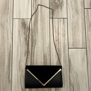 Aldo Black Gold Chain Shoulder Crossbody Purse Clutch